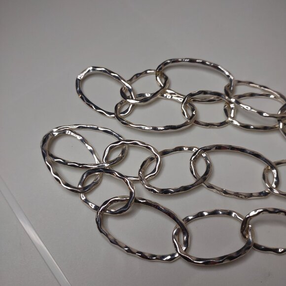 36 Inch Silver Tone Large Link Daisy Fuentes Necklace - Picture 4 of 8